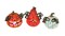Set of 3 Multicolor LED Jack-o-Lantern Figurine Halloween Lights Pumpkin Decor